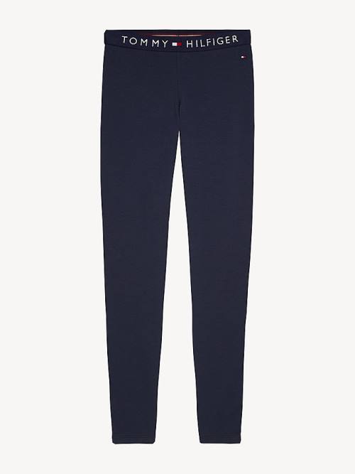 Tommy Hilfiger Full Length Logo Leggings Női Kék | TH472CVH