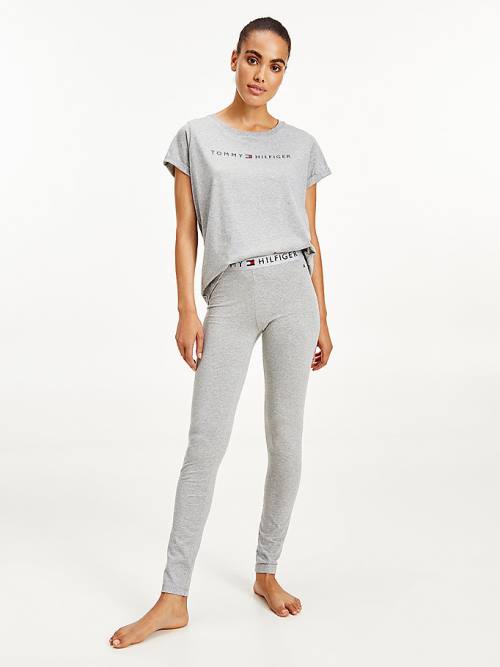 Tommy Hilfiger Full Length Logo Leggings Női Szürke | TH760RXJ