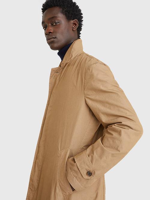 Tommy Hilfiger Garment Dyed Packable Trench Coat Kabát Férfi Khaki | TH730XAN