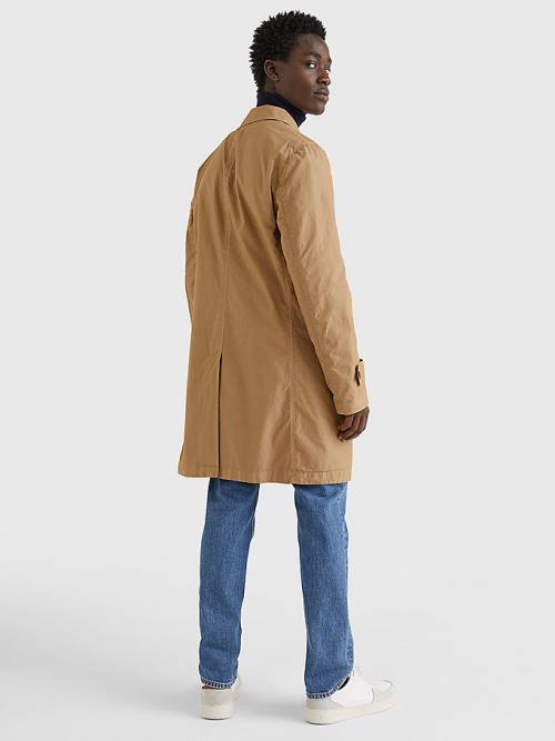 Tommy Hilfiger Garment Dyed Packable Trench Coat Kabát Férfi Khaki | TH730XAN