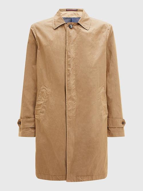 Tommy Hilfiger Garment Dyed Packable Trench Coat Kabát Férfi Khaki | TH730XAN