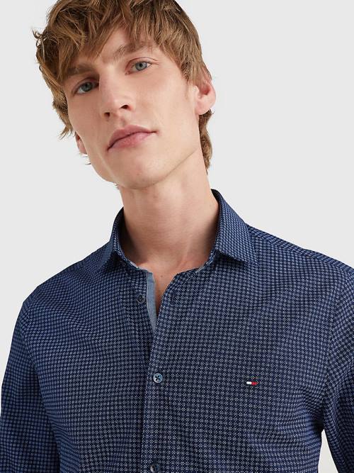 Tommy Hilfiger Geometric Print Slim Fit Ingek Férfi Kék | TH169ORH