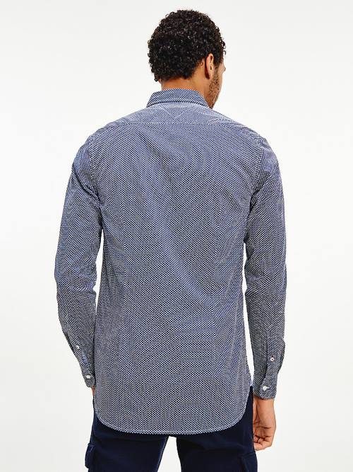 Tommy Hilfiger Geometric Print Slim Fit Ingek Férfi Kék | TH451TFM