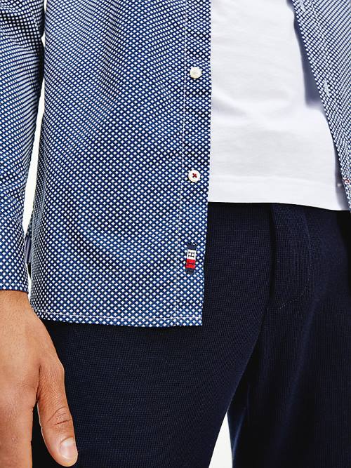 Tommy Hilfiger Geometric Print Slim Fit Ingek Férfi Kék | TH451TFM