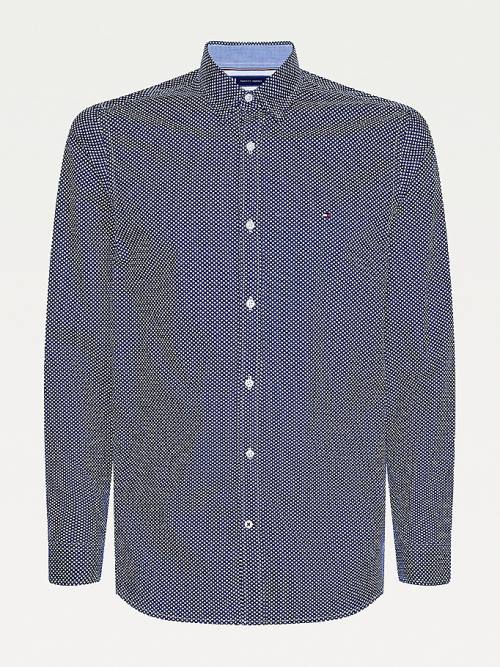 Tommy Hilfiger Geometric Print Slim Fit Ingek Férfi Kék | TH451TFM