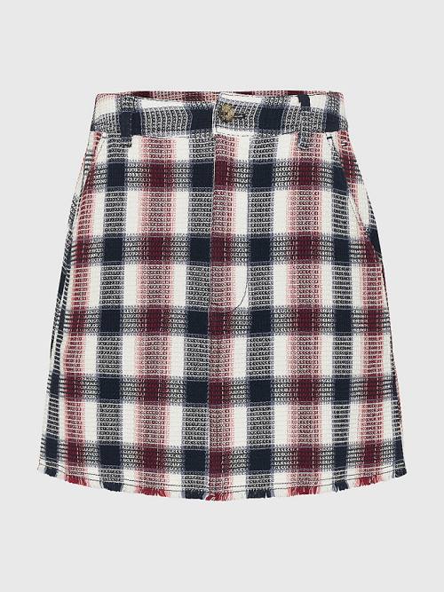 Tommy Hilfiger Gingham Check Mini Szoknya Női Piros | TH081BCN