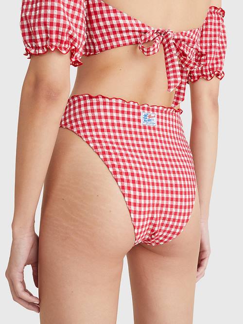 Tommy Hilfiger Gingham Cheeky Fit Bikini Bottoms Fürdőruha Női Piros | TH925HNP