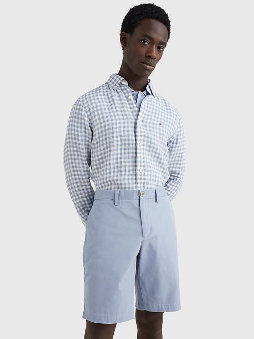 Tommy Hilfiger Gingham Regular Fit Linen Ingek Férfi Kék | TH476PLV