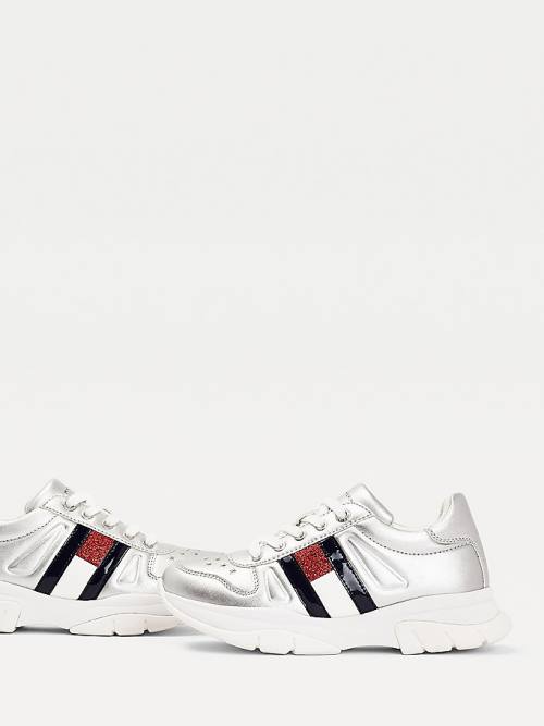 Tommy Hilfiger Glitter Flag Metallic Tornacipő Lány Titán | TH819QUK