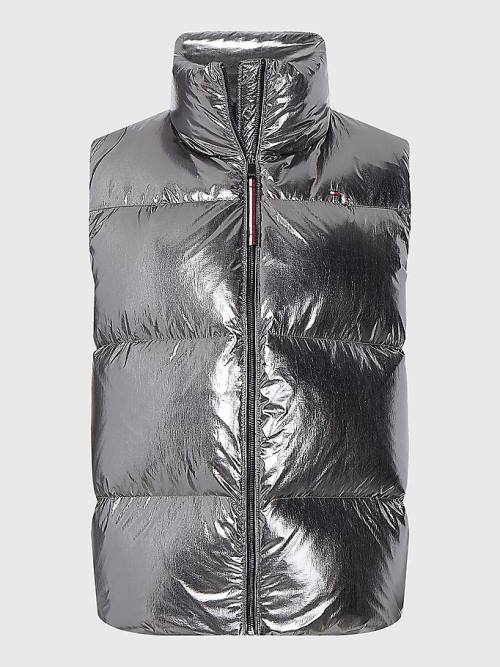 Tommy Hilfiger Gloss Foil Down Puffer Vest Dzseki Női Szürke | TH536JCX