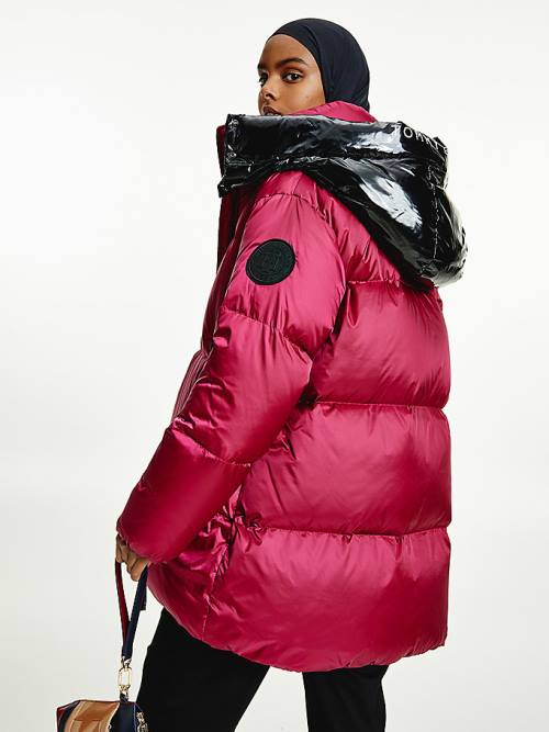 Tommy Hilfiger Gloss Matte Down Puffer Kabát Női Lila | TH493HYU