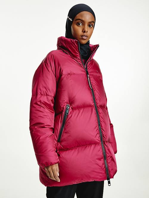 Tommy Hilfiger Gloss Matte Down Puffer Kabát Női Lila | TH493HYU