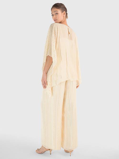 Tommy Hilfiger Gold Stripe Jumpsuit Ruha Női Fehér | TH276CMX