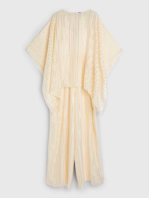 Tommy Hilfiger Gold Stripe Jumpsuit Ruha Női Fehér | TH276CMX