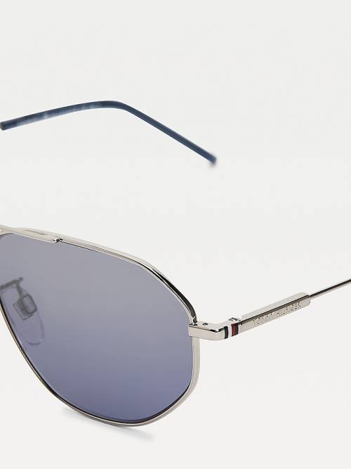 Tommy Hilfiger Gradient Mirror Aviators Napszemüveg Férfi Szürke | TH698YAX