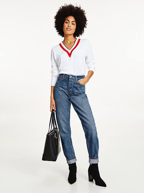 Tommy Hilfiger Gramercy High Rise Tapered Mom Farmer Női Denim | TH279TID