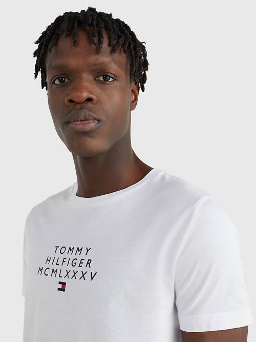 Tommy Hilfiger Graphic Logo Póló Férfi Fehér | TH348ZVM