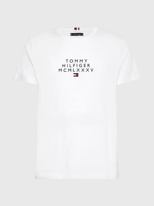 Tommy Hilfiger Graphic Logo Póló Férfi Fehér | TH348ZVM