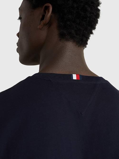 Tommy Hilfiger Graphic Logo Póló Férfi Kék | TH236WDI