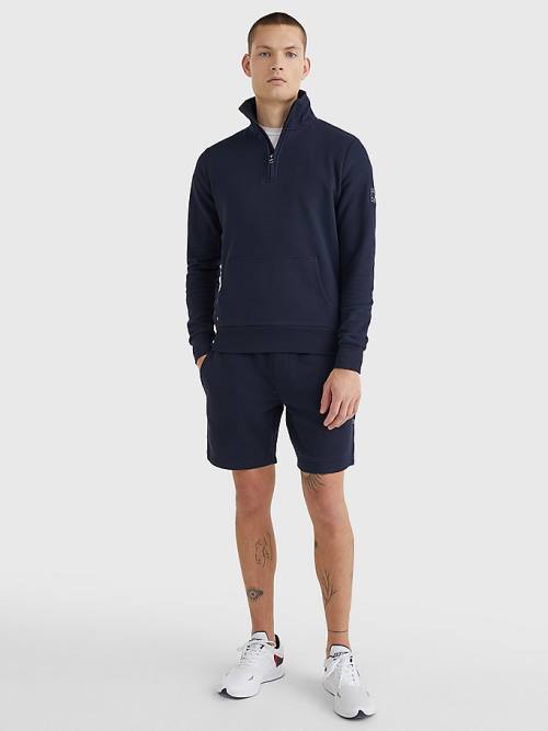 Tommy Hilfiger Half-Zip Pulóver Férfi Kék | TH602MWT