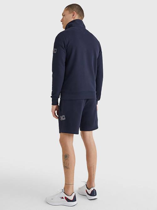 Tommy Hilfiger Half-Zip Pulóver Férfi Kék | TH602MWT