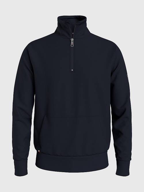 Tommy Hilfiger Half-Zip Pulóver Férfi Kék | TH602MWT