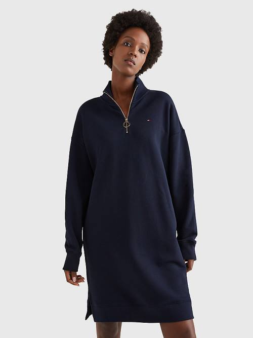 Tommy Hilfiger Half Zip Relaxed Jumper Ruha Női Kék | TH076SVU