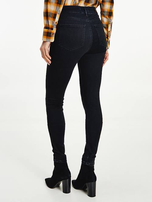 Tommy Hilfiger Harlem High Rise Skinny TH Flex Black Farmer Női Denim | TH960XSB