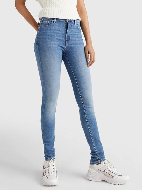 Tommy Hilfiger Harlem High Rise Super Skinny TH Flex Farmer Női Denim | TH265NWB