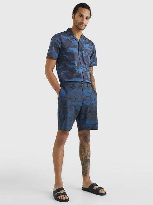 Tommy Hilfiger Harlem Relaxed Camo Print Chino Rövidnadrág Férfi Kék | TH041ERU