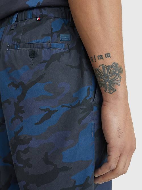 Tommy Hilfiger Harlem Relaxed Camo Print Chino Rövidnadrág Férfi Kék | TH041ERU