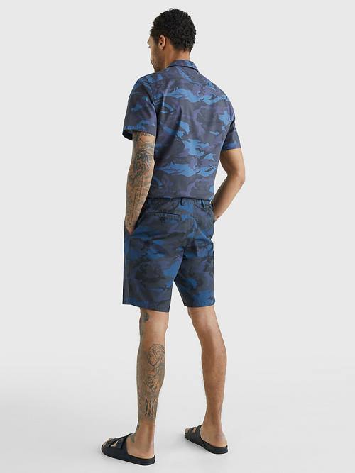 Tommy Hilfiger Harlem Relaxed Camo Print Chino Rövidnadrág Férfi Kék | TH041ERU