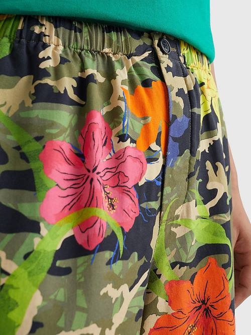 Tommy Hilfiger Hawaiian Camo Print Rövidnadrág Férfi Khaki | TH906EXQ