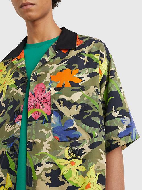 Tommy Hilfiger Hawaiian Print Rövid Sleeve Ingek Férfi Khaki | TH025GBM