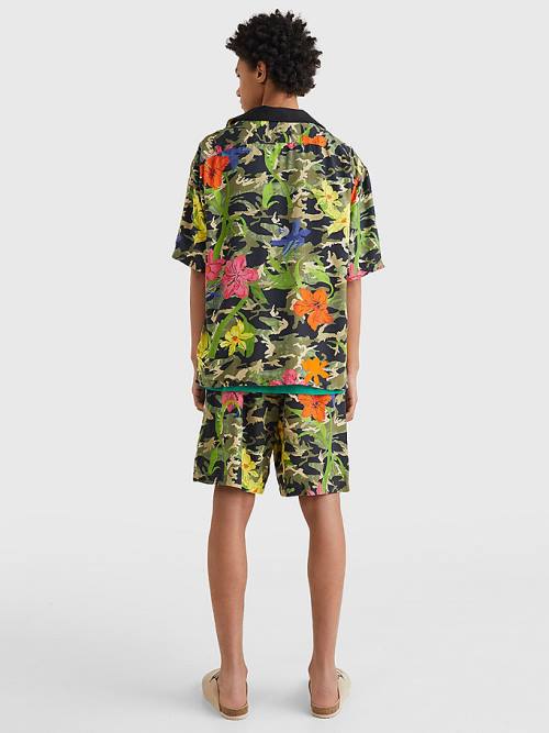 Tommy Hilfiger Hawaiian Print Rövid Sleeve Ingek Férfi Khaki | TH025GBM