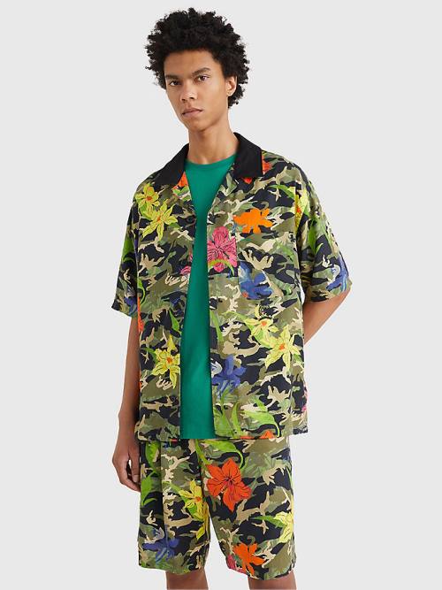 Tommy Hilfiger Hawaiian Print Rövid Sleeve Ingek Férfi Khaki | TH025GBM