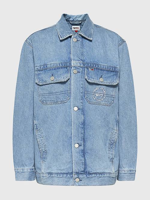 Tommy Hilfiger Hemp Denim Oversized Utility Kabát Női Denim | TH982FCI