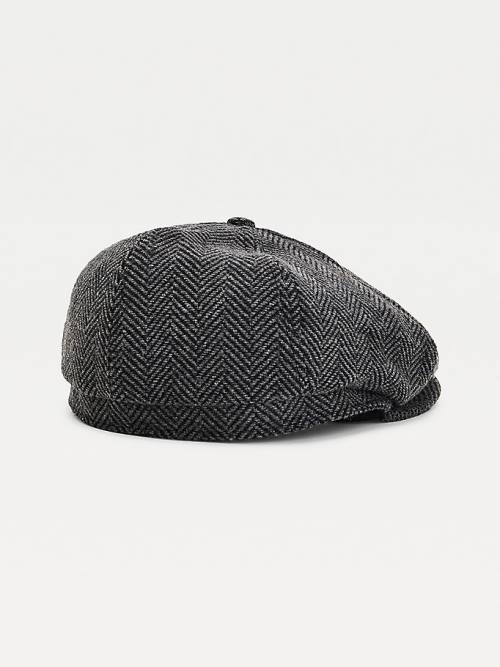 Tommy Hilfiger Herringbone Check Baker Boy Cap Kalap Férfi Szürke | TH816UDC