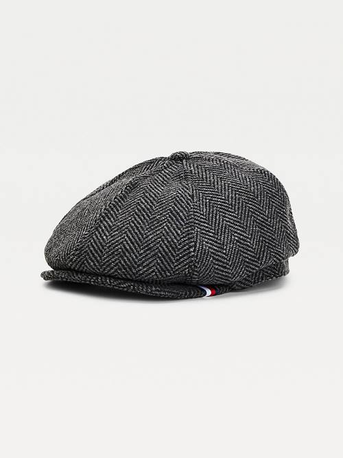 Tommy Hilfiger Herringbone Check Baker Boy Cap Kalap Férfi Szürke | TH816UDC