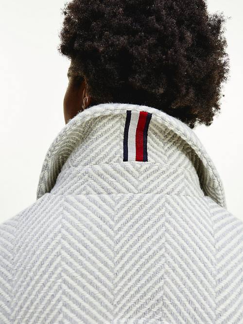 Tommy Hilfiger Herringbone Shacket Kabát Női Szürke | TH290JUE