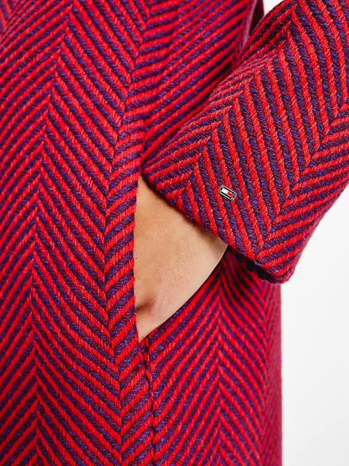 Tommy Hilfiger Herringbone Single-Breasted Dzseki Női Rózsaszín | TH879SMW