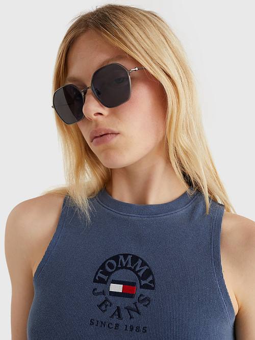 Tommy Hilfiger Hexagonal Lens Napszemüveg Női Szürke | TH624FSK