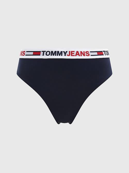 Tommy Hilfiger High Derekú Cheeky Bikini Bottoms Fürdőruha Női Kék | TH294FNE