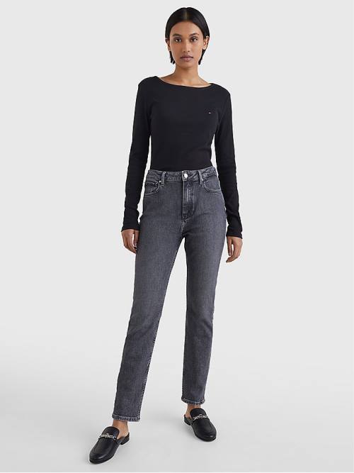 Tommy Hilfiger High Rise Slim Black Farmer Női Denim | TH913WFL