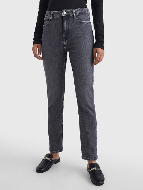 Tommy Hilfiger High Rise Slim Black Farmer Női Denim | TH913WFL