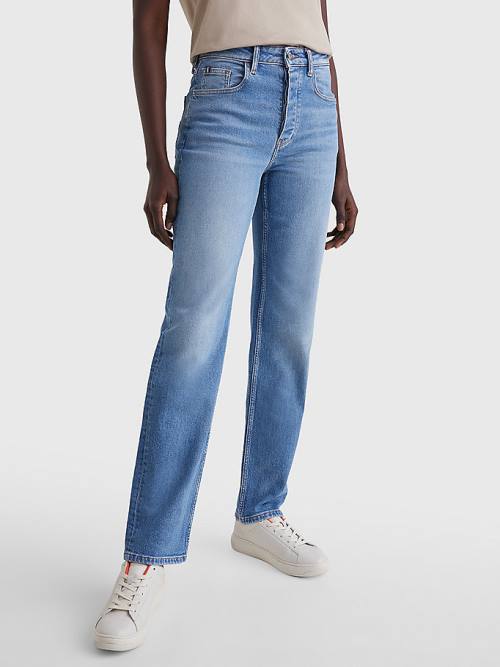 Tommy Hilfiger High Rise Straight Faded Farmer Női Denim | TH682CAS