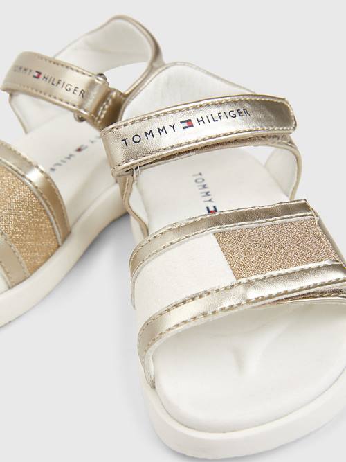 Tommy Hilfiger High Shine Glitter Flag Szandál Lány Arany | TH316SWH