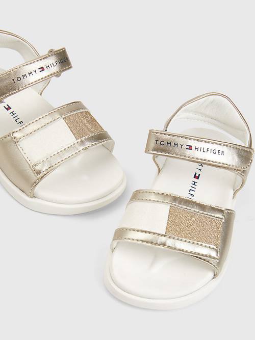 Tommy Hilfiger High Shine Glitter Flag Szandál Lány Arany | TH316SWH