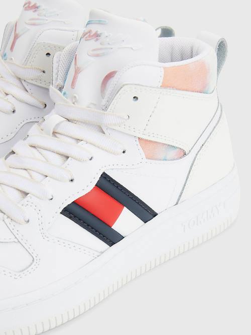 Tommy Hilfiger High-Top Basketball Tornacipő Női Fehér | TH217GHV