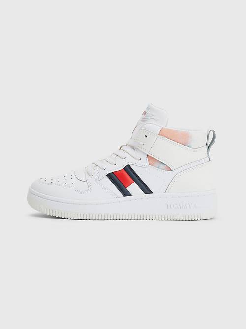 Tommy Hilfiger High-Top Basketball Tornacipő Női Fehér | TH217GHV